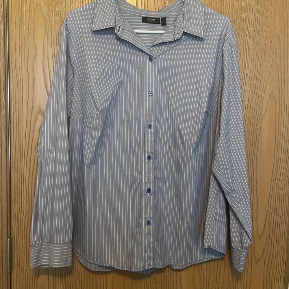 Apt. 9 Blue Striped Button Down